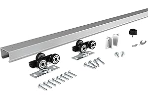 JUBEST 150cm Commercial Grade Pocket Door Hardware and Track Sets, Aluminium Sliding Door Hardware