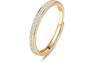 JeweBella Bague Femme en Argent 925 Bague Argent Femme Zircone Cubique Bague Réglable pour Mariage Alliance Anniversaire Bijoux Femme