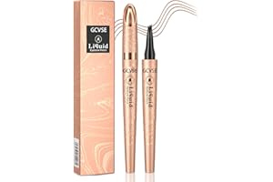 GCVSE Eyebrow Pencil, Microblading Eyebrow Pencil with 4 Micro-Fork Tips, Long-Lasting Brow, Waterproof, Smudgeproof Brow Pen - Easy Creation of Natural Looking Defined Eyebrows (Light Brown)