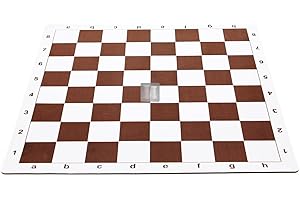 CHESS AND GAMES SHOP MUBA Échiquiers à enrouler en vinyle standard, échiquiers professionnels pour clubs et tournois (carrés de 2,25 pouces, caoutchouc marron)