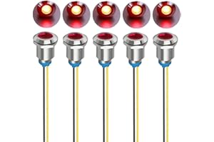 Gebildet 5Pcs 12mm 230V AC LED Metal Indicator Light Waterproof Signal Lamp (Red)