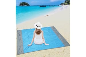 ASTARFAVOR Coperta da Picnic 200 x 210 cm, Tappetini da Spiaggia Portatili Pieghevoli Coperta da Spiaggia Impermeabile, con 4 x Chiodi a Terra e 1 x Moschettone per Attività all'Aperto, Campeggio