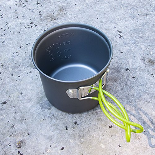 SET superleichtes Camping-Geschirr aus langlebigem Aluminium, für Festivals, Outdoor-Aktivitäten, inklusive Transportbeutel, Wandern, Nordic-Walking, Klettern, Zelten, Kochen, Farbe: Anthrazit … - 7