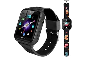 MINGPINHUIUS Kinder Smartwatch mit 10 Spielen, SOS-Anrufalarm, Rekorder, Taschenrechner, MP3, Kinderuhr Spielzeug für für Jungen, Mädchen 4-10 Jahren Geburtstagsgeschenk (Schwarz)