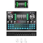 Midex VS20 &Uuml;st Seviye St&uuml;dyo Kayıt Canlı Yayın Şarjlı Ses Kartı Efektli Radyo Mikseri (Telefon ve PC Podcast)