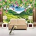 Produktbild Ohcde Dheark Moderne Wohnkultur 3D Fototapete Wandbild Rose Fenster Landschaft Wald Grünland Wandmalerei Für Wohnzimmer Tv-Kulisse 430cmX300cm(169.3 by 118.1 in )