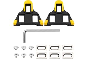 SEPSCO Crampons SPD-SL, Compatibles avec Shimano Cales de Pédale Vélo SH10/SH11/SH12 Chaussure Plaques Velo de Antidérapantes 0° Cale Pied pour Vélos de Rout Course Appartement D'intérieur