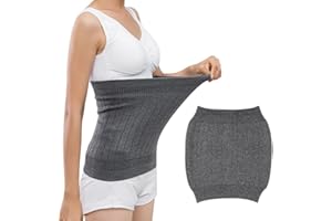 mizikuu Winter Nierenwärmer, Kaschmir Rückenwärmer Elastisch Taille Unterstützung Warm Bauchwärmer Taille Wärmer Leibwärmer Für Hexenschuss Rückenschmerzen Für Damen Herren, Grau
