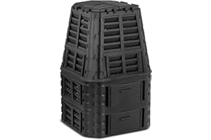 hillvert Compostadora Compostador para Jardín HT-M-COMP-1000 (Capacidad: 1000 L, Riego por Goteo, Ventilación, Anclaje: 11 cm)