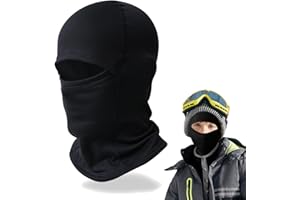NICEIN Cagoule d'hiver chaude pour enfant, masque de ski coupe-vent, cagoule de moto antistatique, convient pour les sports de plein air, convient pour les garçons et les filles, Noir , 52