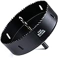 152mm Hole Saw, M42 Bi-Meta Vent Cutter in 30mm Cutting Depth, Black Finished Soffit Cutter Saw with Heavy Duty Hex Shank Arbor