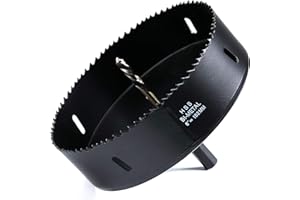 IHOMEPARK Sierras de Corona 152mm, M42 HSS Bi-Metal Coronas Perforadoras con Adaptador y Broca Piloto Profundidad de Corte 30mm, Abridor de Agujero para Metal Aluminio Madera PVC Plástico, Rojo