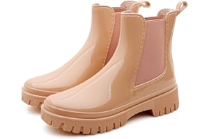 Rumkok Bottes De Pluie Femme, Caoutchouc Imperméables Antidérapant légère Chelsea Bottines, Jardin Boots chaussures De Travail pour l'extérieur