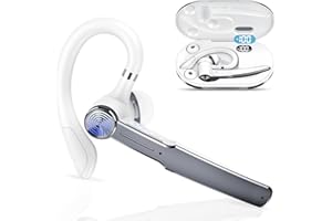 TUKIO Bluetooth Headset V5.3, Wireless Freisprech Headset mit 110 Std Spielzeit, CVC8.0 Headset Kabellos mit 4 ENC Noise Cancelling Mic Mute, IPX7 Waterproof, In Ear Headset Handy für Autofahren, Eisengrau