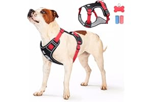 TVMALL Uprząż dla psa, odporna na rozciąganie, uprząż na klatkę piersiową dla małych, średnich i dużych psów, kamizelka robocza, bez ciągnięcia, odblaskowa uprząż taktyczna z uchwytem treningowym,