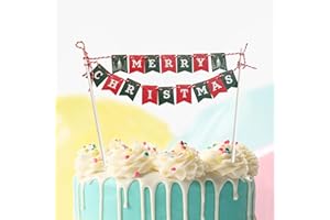 CLOVERCY Christmas Cake Topper 1 Pack Merry Christmas Cake Topper Xmas Cake Decoration for Christmas Party Supplies Happy New Year Cake Decor