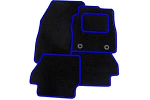 RMSONE GENUINE FULLY TAILORED BLACK CARPET CAR MATS FIESTA 2011> (BLUE TRIM)