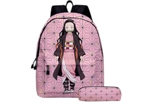 SPIRTUDE Sac à dos Demon Slayer de 40,6 cm Nezuko, cartable Anime double face impression BookBag pour adolescents Cosplay sacs à dos