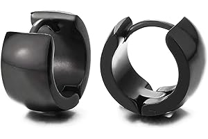 COOLSTEELANDBEYOND Superficie curvada anillo pendientes con bisagras – aro – Pendientes para hombre y mujer, acero – Clásico pulido