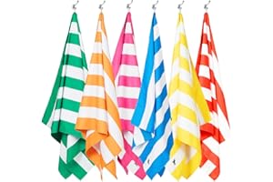 Dock & Bay Toalla de Playa - Secado Rápido, Sin Arena - Compacto, Ligero - Materiales 100% Reciclados - Incluye Funda - Cabana - Set of 6, Extra Large (200x90cm, 78x35)