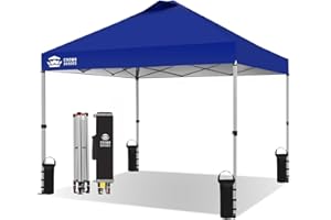 CROWN SHADES Pop Up Gazebo 3m x 3m, Center Lock One Push Instant Pop Up Outdoor Canopy Tent, Heavy Duty Gazebo with Carry Bag, Bonus 8 Stakes and 4 Ropes, Navy Blue
