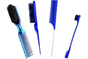 SJBAUTYO Juego de 4 cepillos Sleek Bun para rata, peine de cerdas para corte de pelo, peine de cuidado de bordes de cepillo para peluquería mujeres bebé niños