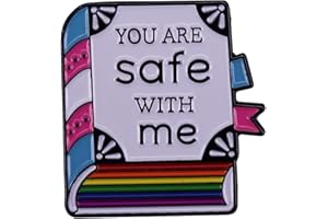 AOTEMAN You Are Safe with Me Pin Regenbogen Pin Brosche Buch Emaille Revers Pin Rucksack Jacken Taschen Zubehör für Männer Frauen