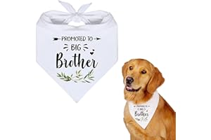 ZMUPL Promoted to Big Brother Dog Bandana, White Pet Scarf Pregnancy Announcement Dog Bandana Baby Dog Gender Revealing Photo Props Accessories