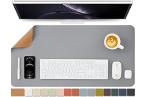 HOMIEAZICOZI Cork Desk Mat - Dual-Sided Desk Pad for Office and Home - Desk Organization and Accessories - Ideal for Large Mouse Pad and Desk Mats on Top of Desks(Gray,80cmx 40cm)