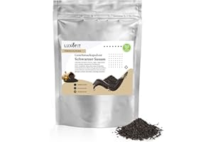 Luxofit STRONG FLAVOUR Kalorienarmes Geschmackspulver vielseitig einsetzbar für Lebensmittel / 300 Gramm, Made in Germany, Vegan und Vegetarisch, Getränkearoma Pulver (Schwarzer Sesam)