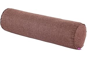 Nunubee Almohada Lino de Color sólido y Caramelo, Almohadas de Refuerzo, Almohadas de Embarazo, Almohada para el Cuello, para el hogar, Cama, sofá, cojín, 15X60CM, café