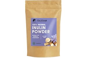 Premium Inulin Prebiotic Fibre Powder – 250g, by Yin & Yang Superfoods. Chicory Root, Vegan, GMO and Palm Oil Free. Made in The EU.
