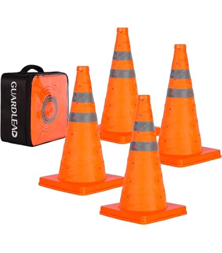 Roadblocker Warnsäule 85cm - Tragbare Verkehrssicherheitssäule Mit Reflektierenden Streifen