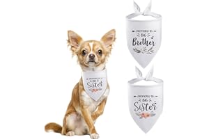 HACRAHO Schwangerschafts-Ankündigungs-Hundebandana, 2 Stück, gefördert zur großen Schwester, Bruder, Haustier-Bandana, Foto-Requisite, Hunde-Bandana für Haustiere, Hunde liebt Geschenke