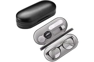 alladaga Kontaktlinsenbehälter mit Spiegel 2 in 1 Travel Brillenetui