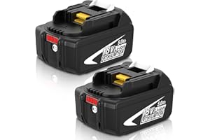 Ibanti 2X BL1850B 5.0Ah 18V Reemplazo para Makita 18V Bateria BL1850 BL1840B BL1860B BL1830B BL1820B BL1860 BL1840 BL1830 BL1820 con indicador de Carga Herramientas eléctricas inalámbricas