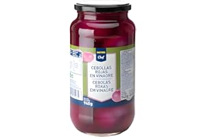 MAKRO CHEF Cebollas Rojas en Vinagre Chef – El Toque Perfecto para tus Ensaladas y Aperitivos (1 TARRO 940g. (Esc. 460G.))