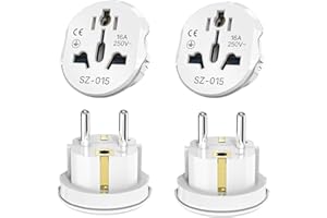VIEVRE 4 sztuki uniwersalnych adapterów do gniazd, chińskich i niemieckich, adapter do Europy, USA, UK, Tajlandii, Szwajcarii, Chin, Włoch