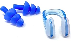 AQASKIN Kit de tapones para los oídos y pinzas para la nariz y los oídos para piscina, descuentos de cantidad, deportes en agua, tapones para la nariz y orejas para niños y adultos, unisex, 1 unidade