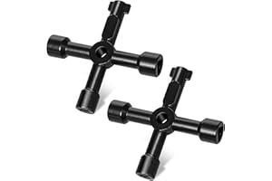 ZAVIA 2Pcs 4 Way Multifunction Utility Key | Black Meter Box Key | Triangle, Square, Panel Key for Cupboard, Cabinet, Water, Gas, Electric & Plumbing Applications | Four Way Service Utility Key
