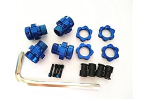 EPTNNASO CrazyRacer Aluminum Widen 17MM Splined Wheel Hubs And Hex Nuts For 1/10 RC Car E-REVO REVO SUMMIT Blue