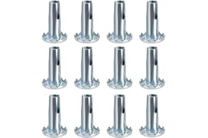 Skelang 12 Pcs Caster Sockets, Metal Castor Stem Sleeve, Wheel Socket Furniture Insert for Stem Casters, Grip Ring Caster, Chair Legs, Wooden Furniture Replacement