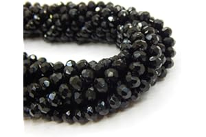 Perlin 120 perline di cristallo ceco di Boemia da 4 mm, perline ceche in vetro tagliato CZ, sfaccettate, 1 filo (nero)