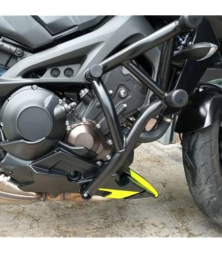 LongGreat Protection Cadre Moteur Aluminium Pour Yamaha MT-09 FZ-09 XSR900 FJ-09 - Couvercle Coulissant CNC 2014-2020