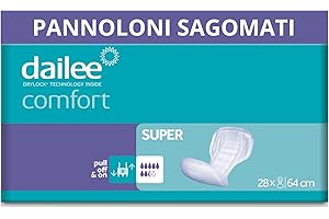 Dailee Comfort Super - 112x Pannoloni Sagomati per Anziani - Pannolone Rettangolare, Assorbente Incontinenza 7,5 Gocce - Comodi, Protettivi e Delicati