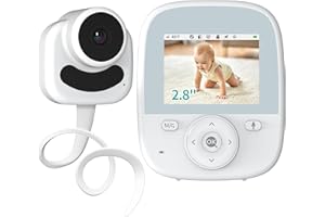 VIZOLINK 2.8" Vigilabebés con Cámara, Portátil Monitor para Bebés con 4000mAh Batería, HD Visión Nocturna, VOX, Comunicación Bidireccional, 3x Zoom, Monitoreo de Temperatura, Canción de Cuna, sin WiFi