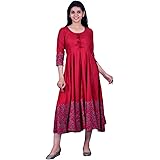 GRAPZ Women's calf-long layered & tiered Dress (D101 Red-L_Red_L)