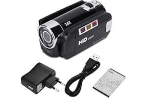 FYBIDA Videocamera Digitale, Full HD 270° Rotazione 16X Videocamera Digitale ad Alta Definizione Videocamera DV Videocamera TV 720P Uscita ad Alta Definizione per Feste Picnic All'aperto(Nero)