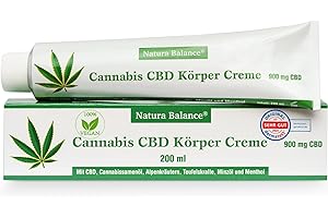 ‎NATURA BALANCE 200ml Cannabis Creme Teufelskralle Alpenkräuter Minzöl Menthol Made in Germany Dermatest sehr gut vegan