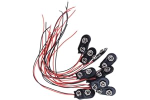 Hailege 10pcs 9V Terminales de batería 9 voltios Tipo I Hebilla de batería a presión Cuero Cable de Enchufe de batería de 15 cm (Tipo I)